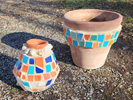 Vase und Blumentopf
